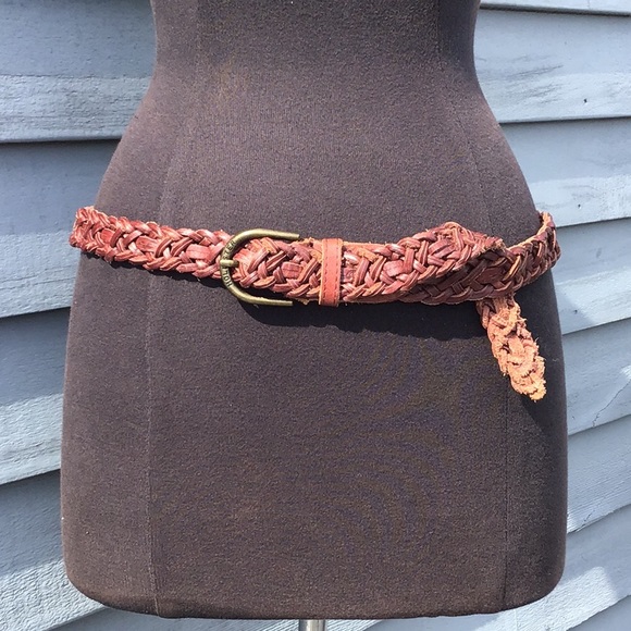 Hollister Brown Braided Leather Belt XS/S - Picture 5 of 5